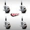 Service Caster 3'' SS Maroon Poly Swivel 7/8'' Expanding Stem Caster Set with Brake, 4PK SCC-SSEX20S314-PPUB-MRN-TLB-78-4 - alternate 4